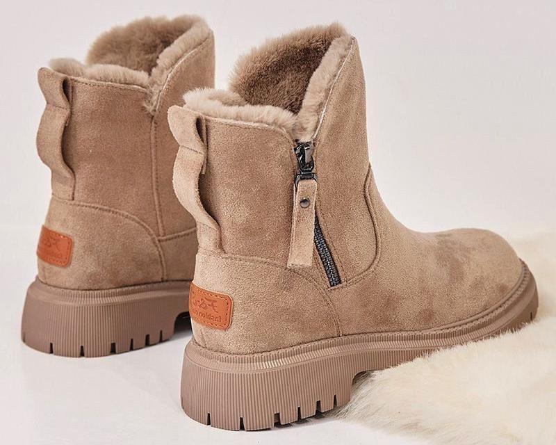 Snow or Winter Boots Thick Plush Women, Faux Suede Non-slip