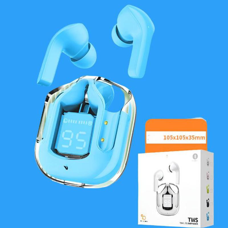 Wireless Bluetooth Headset Digital Display ENC Noise Reduction Transparent Design-Mobile accessories-Yes Yar FZE LLC-Small square box blue-Yes Yar FZE LLC