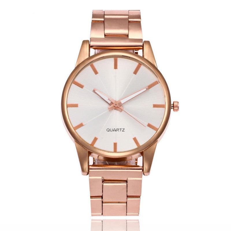 Women's Stainless Steel Quartz Watch-Artificial Jewelry-Yes Yar FZE LLC-Rose Gold White-Yes Yar FZE LLC