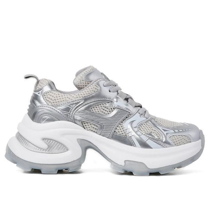 Women's Shoes Sneaker Platform Mesh Surface Breathable Silver-Footwear-Yes Yar FZE LLC-Yes Yar FZE LLC