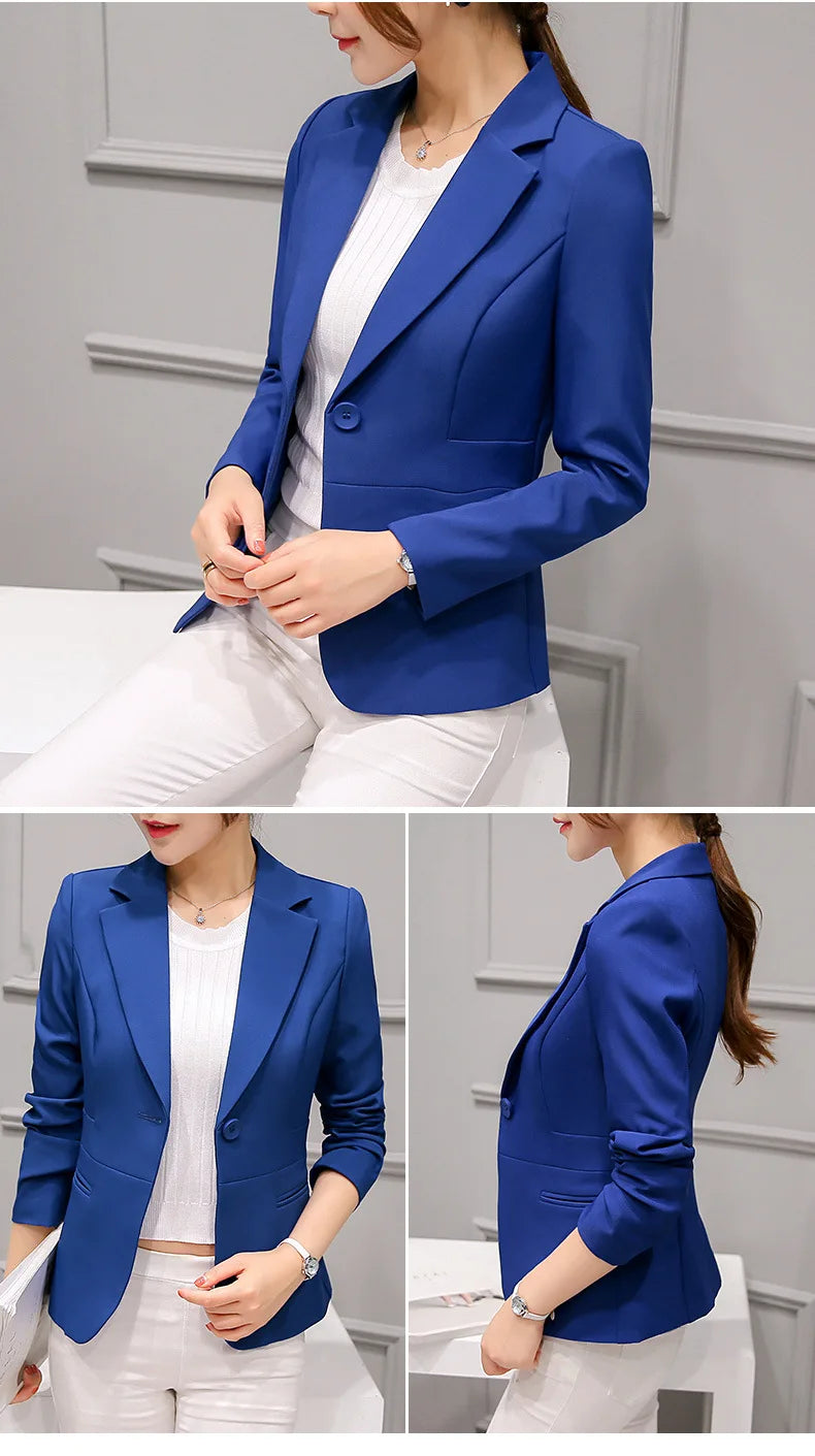 Women's Blazer Long Sleeve Pockets, Jackets Coat Slim, Office Lady Jacket,  Female Tops Suit Blazer Femme Jackets