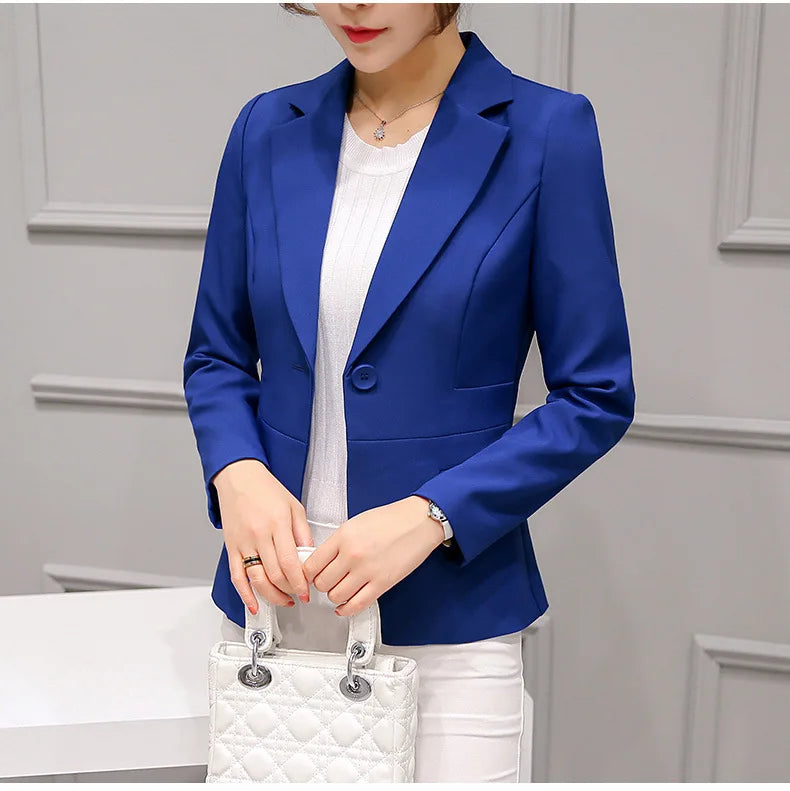 Women's Blazer Long Sleeve Pockets, Jackets Coat Slim, Office Lady Jacket,  Female Tops Suit Blazer Femme Jackets