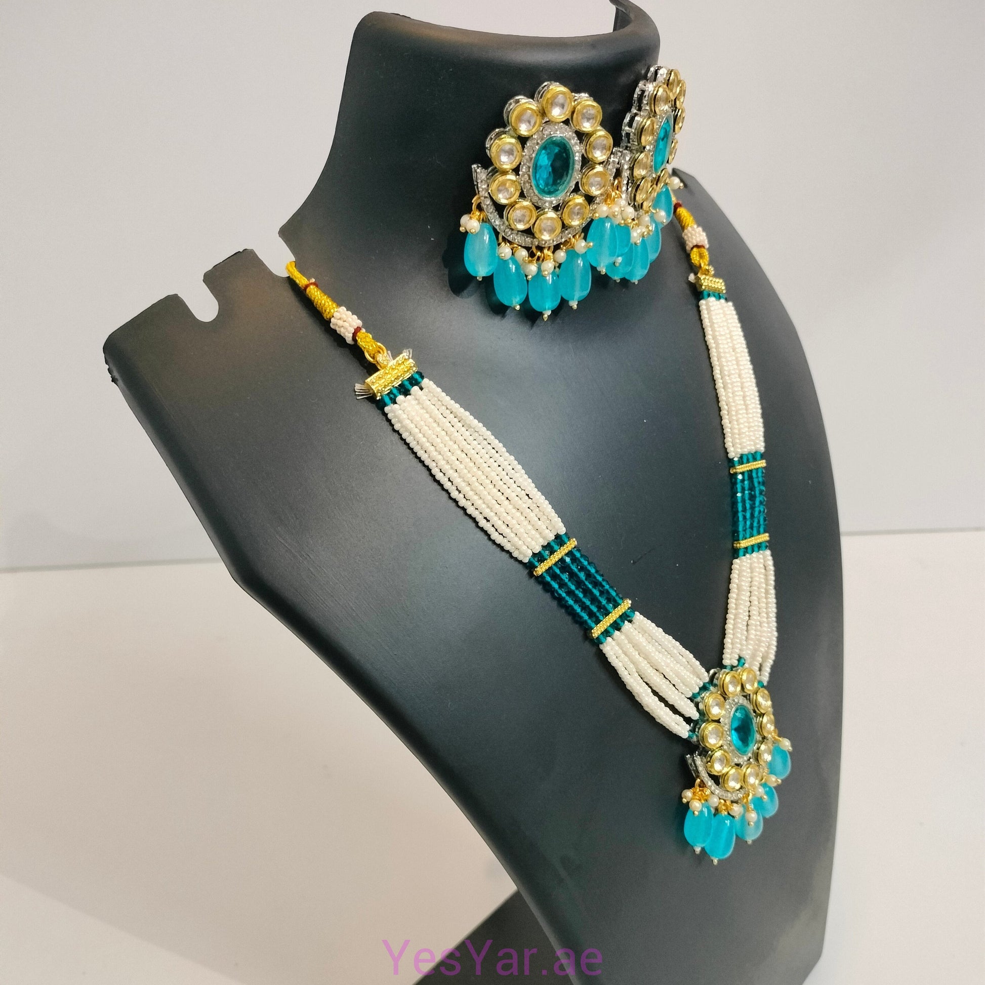 A1 Women Neckless with Earnings Pair Set Elegant Royal for Festival Celebration & Wedding