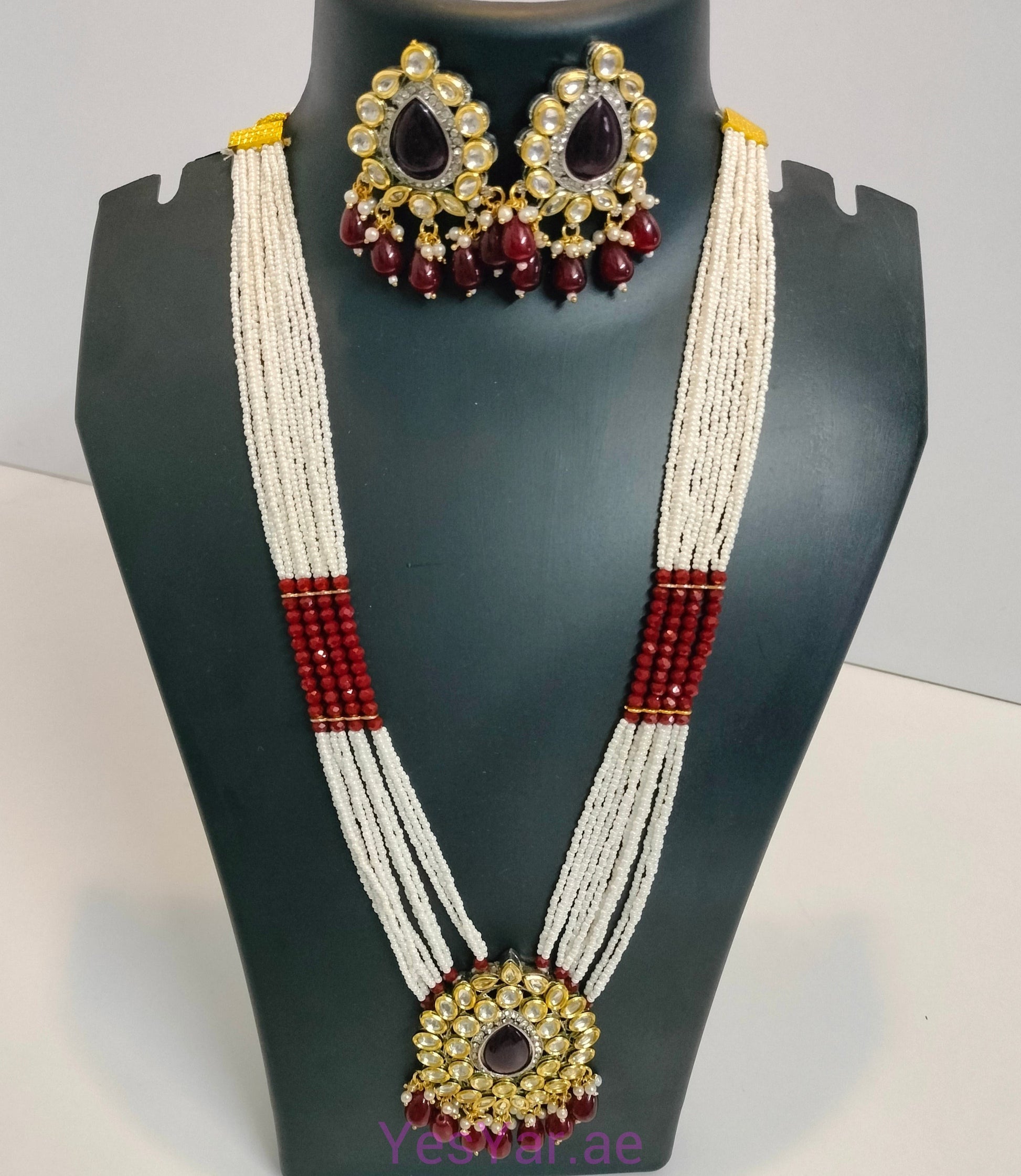 A1 Women Neckless with Earnings Pair Set Elegant Royal for Festival Celebration & Wedding