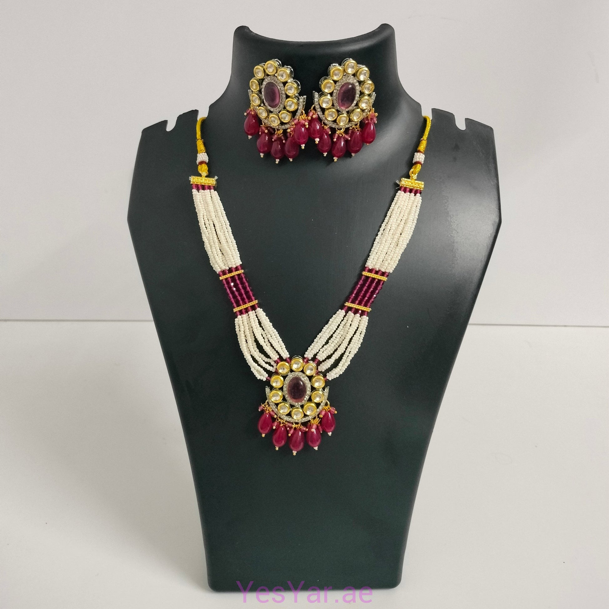 A1 Women Neckless with Earnings Pair Set Elegant Royal for Festival Celebration & Wedding