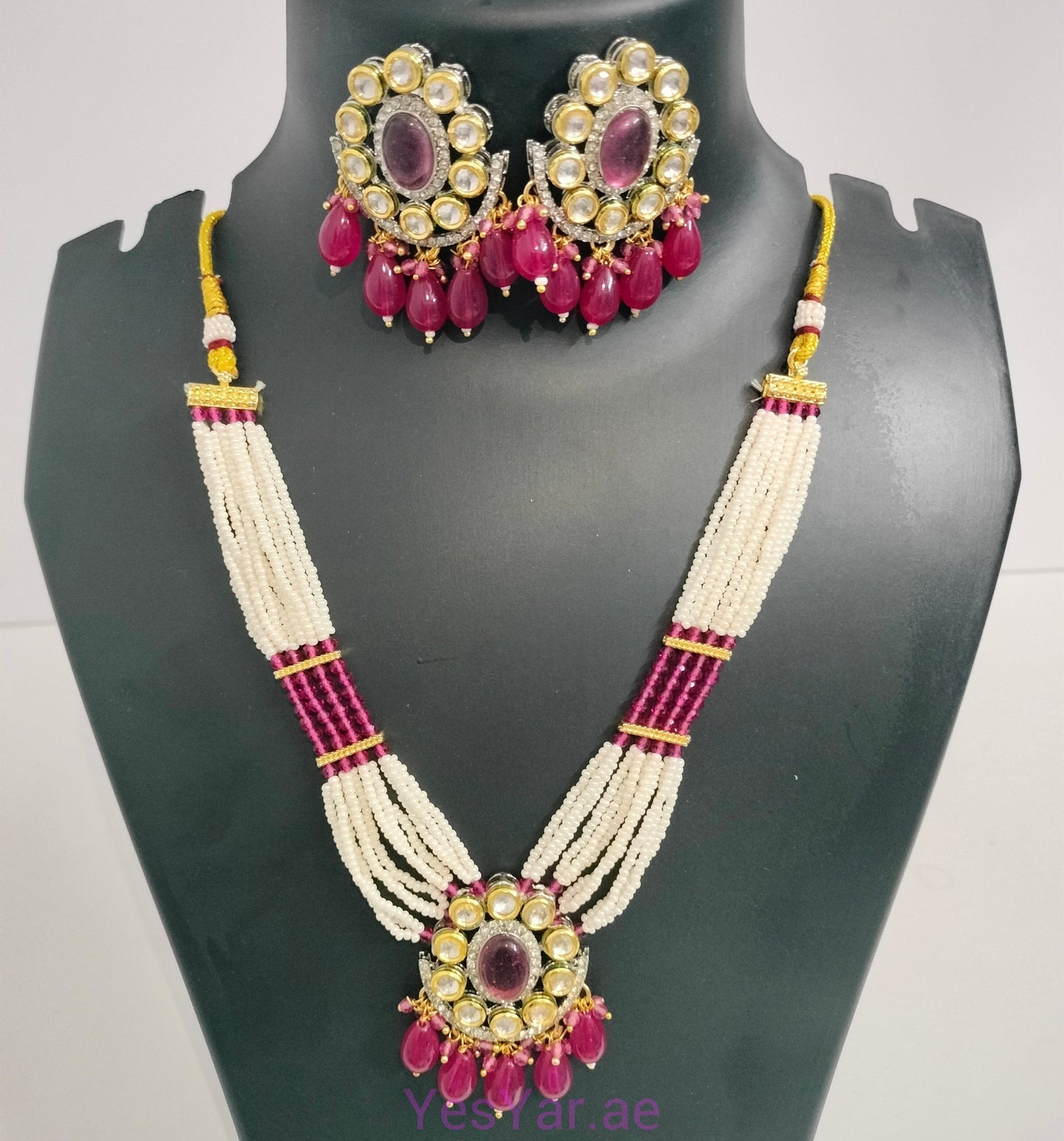 A1 Women Neckless with Earnings Pair Set Elegant Royal for Festival Celebration & Wedding