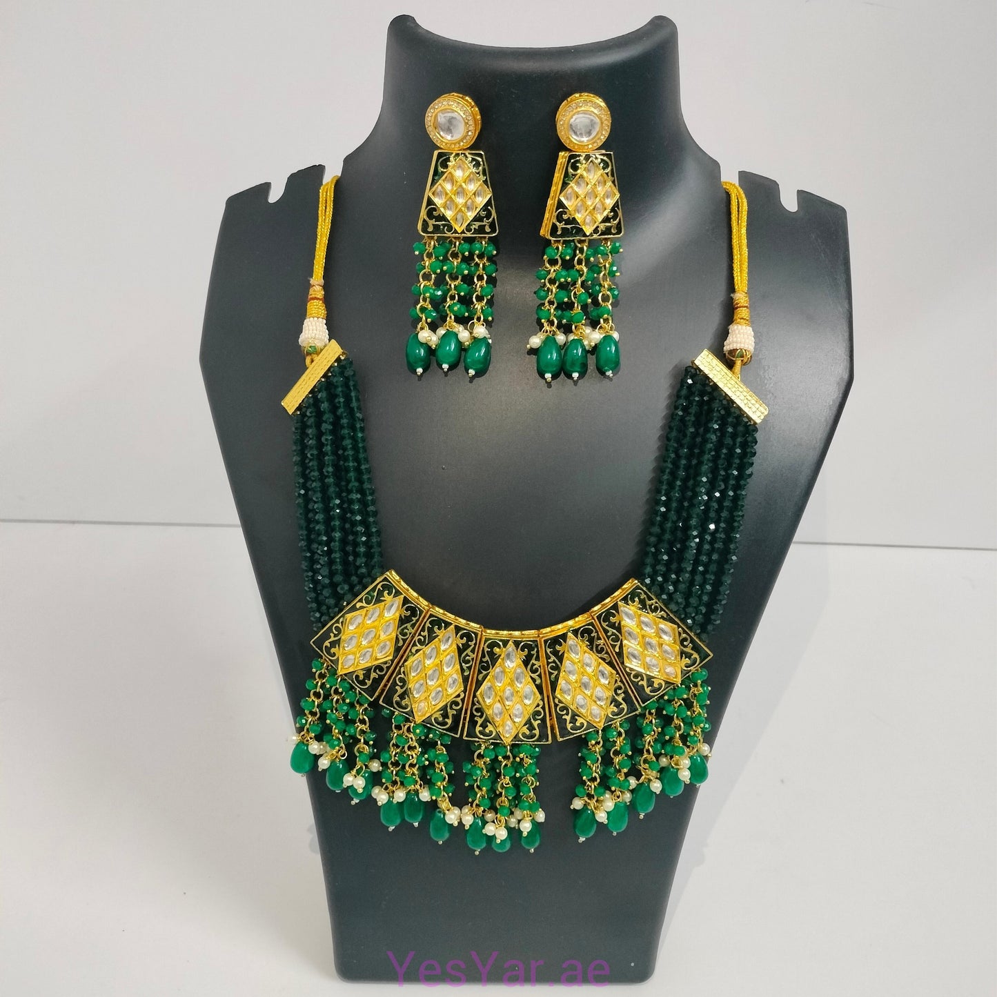 A1 Women Neckless with Earnings Pair Set Elegant Royal for Festival Celebration & Wedding