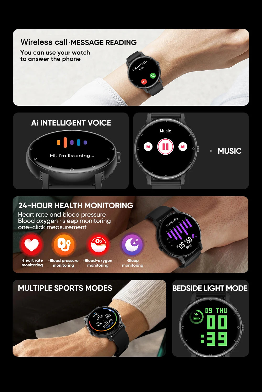 LIGE Smart Watch Men Outdoor Bluetooth Call Sports Fitness Watches Health Monitor Waterproof For Android IOS Smartwatch Women