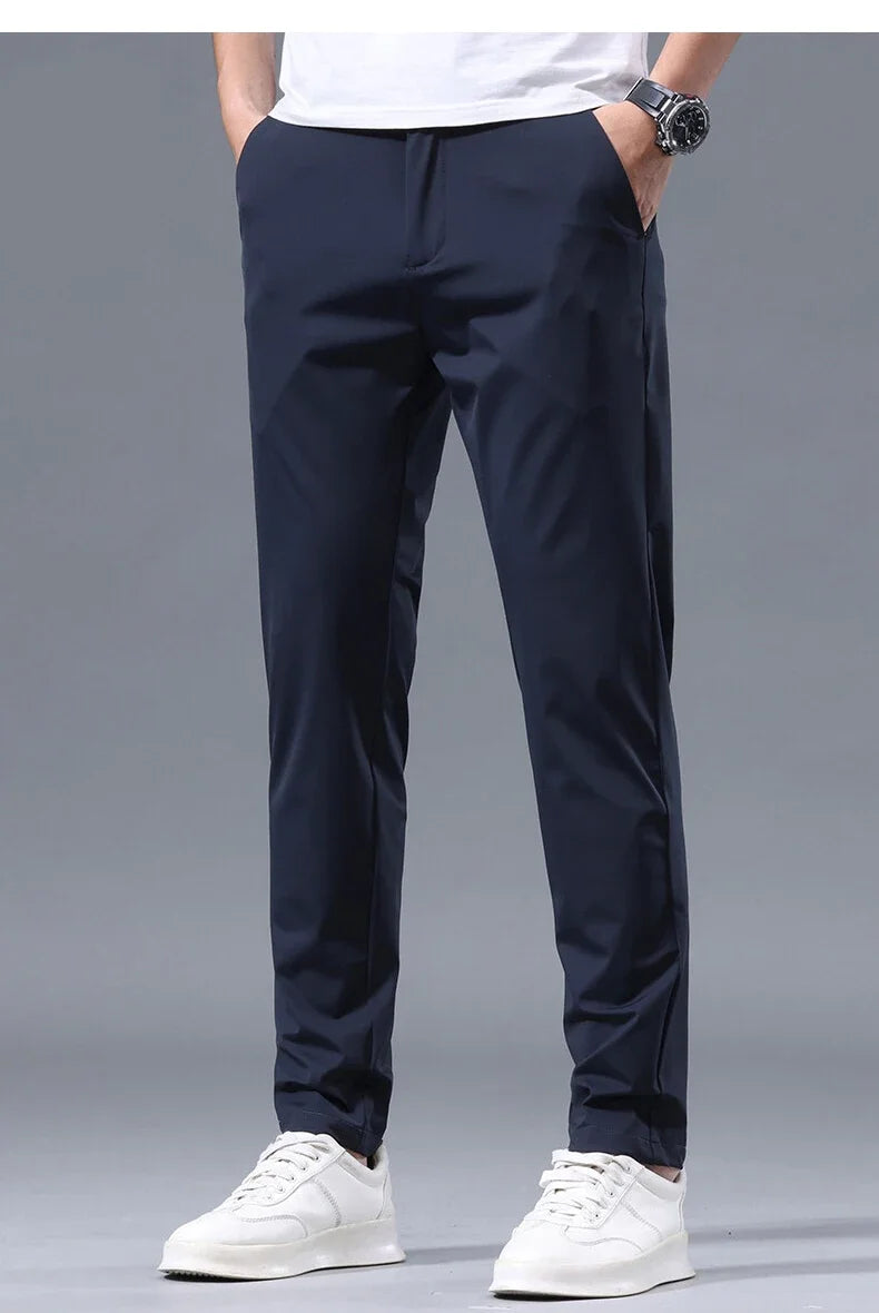 Men Pant Stretch Soft Thin, Elastic Waist Casual & Formal Trousers Wear for Male