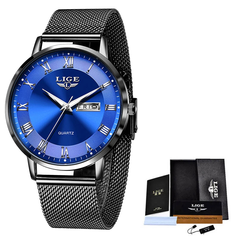 LIGE 2024 New Watch Women Luxury Watches Ladies Creative Steel Women's Bracelet Watches Female Waterproof Clock Relogio Feminino