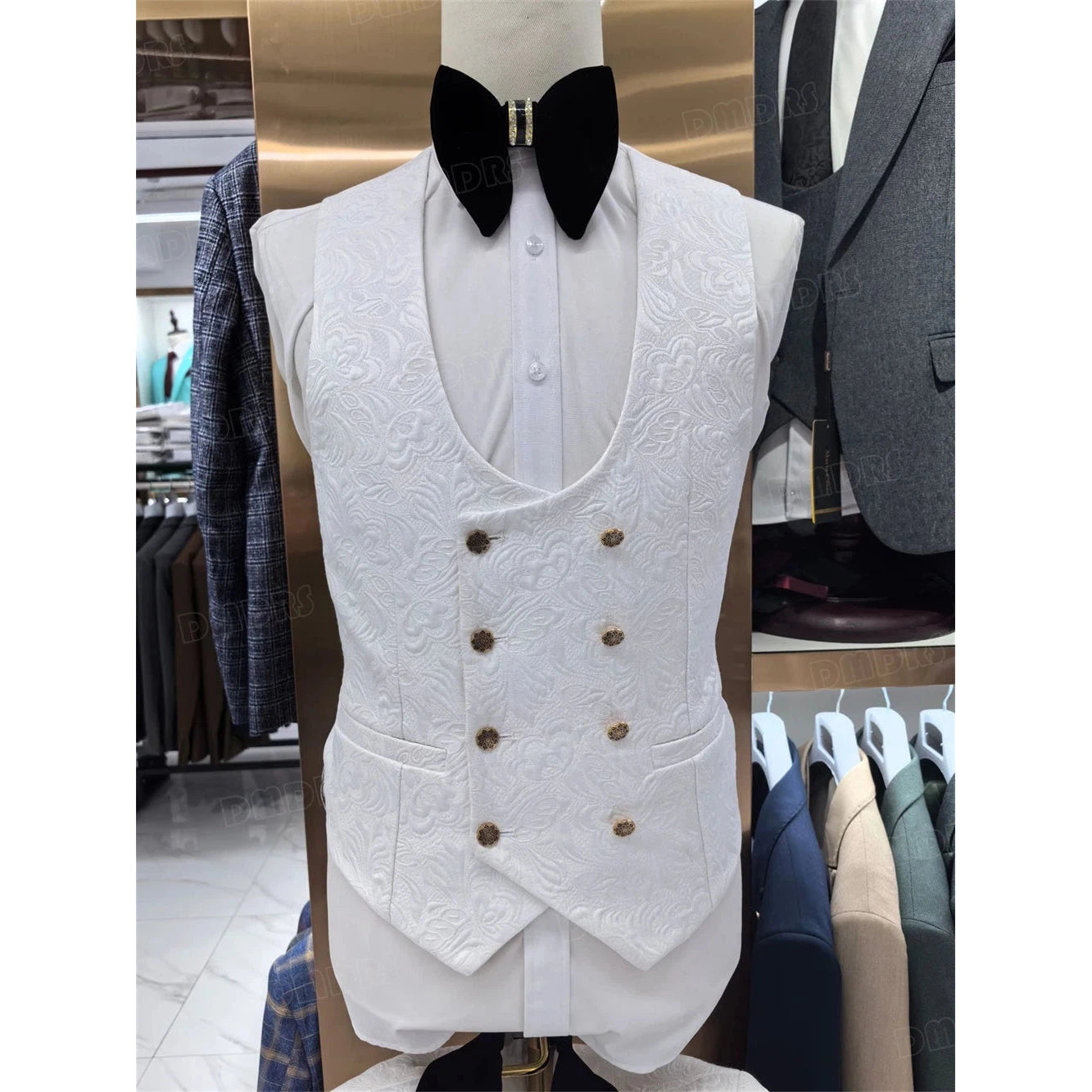 Men's 3 Pieces Suit Set Blazer Vest Pants Fashion Wedding Groom Suits Best Man Dinner Tuxedo For Men