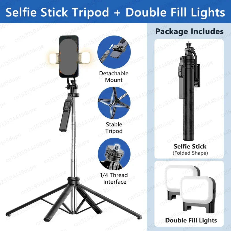 TOKQI Extendable Tripod with Bluetooth Remote for Smartphone Cameras, 72-inch Stand with Detachable Phone Holder and 1/4'' Screw.