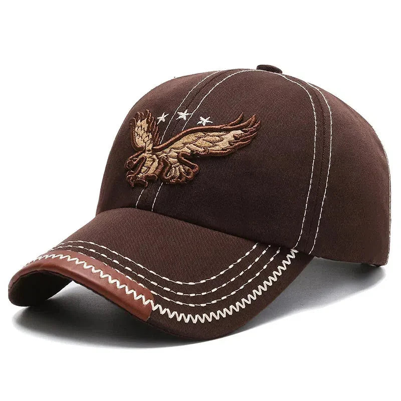 Cap for Men And Women Four-Season Shade Baseball Hats Eagle Embroidery Trendy Casual Sun Hat