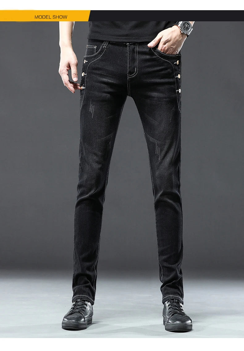 Men's Jean Casual Pant Fashion Stretch Pants Male Classic Slim Trousers