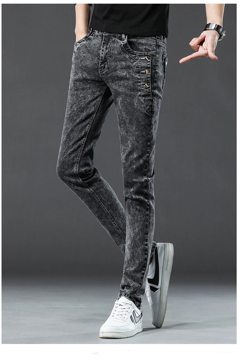 Men's Jean Casual Pant Fashion Stretch Pants Male Classic Slim Trousers