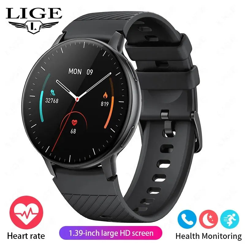 LIGE Smartwatch For Women Bluetooth Call Waterproof Sports Fitness Watches Blood Oxygen Healthy Women Smartwatch Man