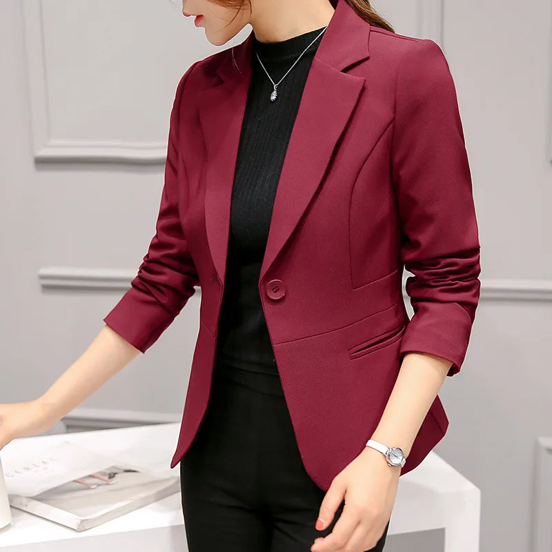 Women's Blazer Long Sleeve Pockets, Jackets Coat Slim, Office Lady Jacket,  Female Tops Suit Blazer Femme Jackets