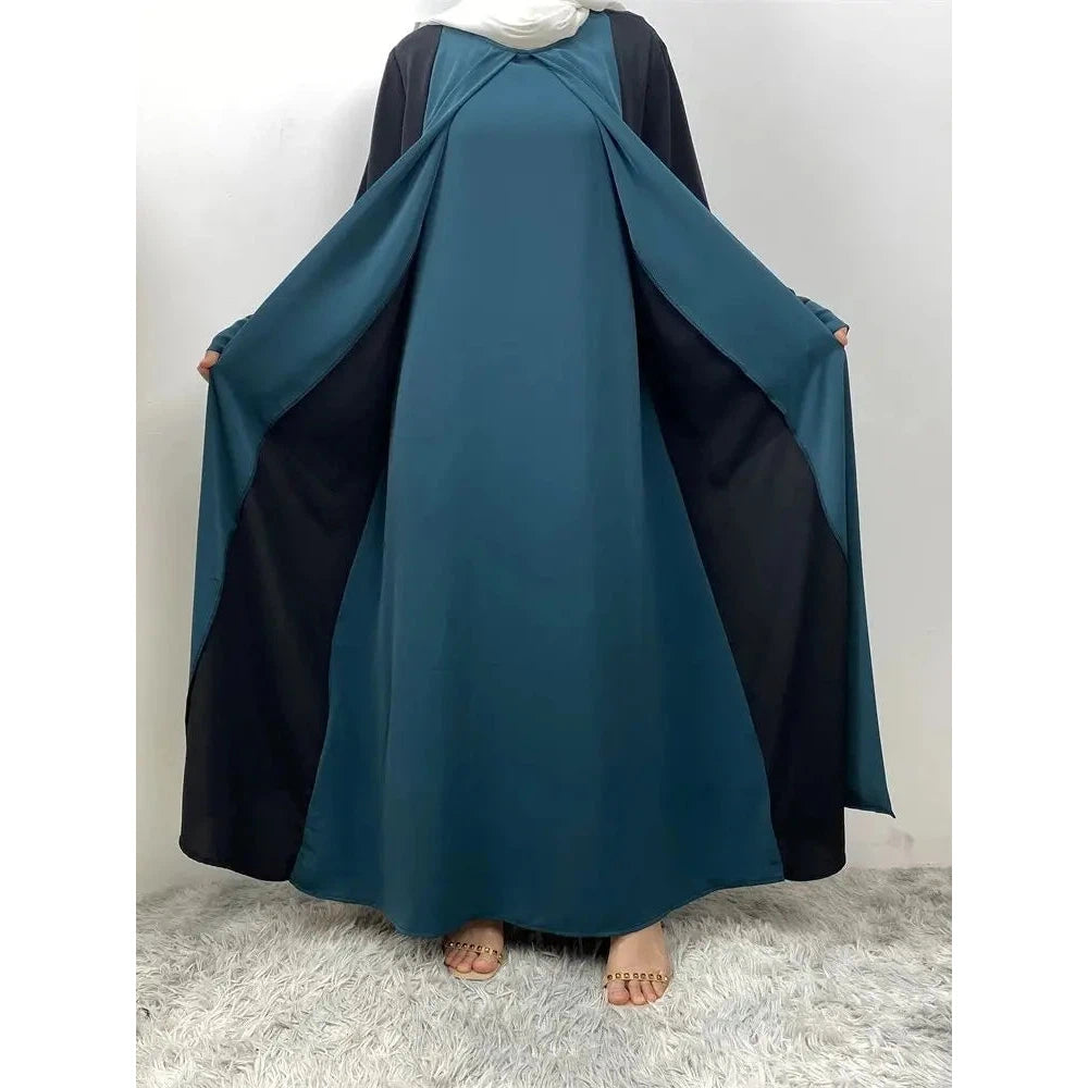 Abaya Muslim Luxury Splicing (Fake Two Pcs) Abayas For Women Kaftan Modest Dress Islam Caftan Moroccan Femme