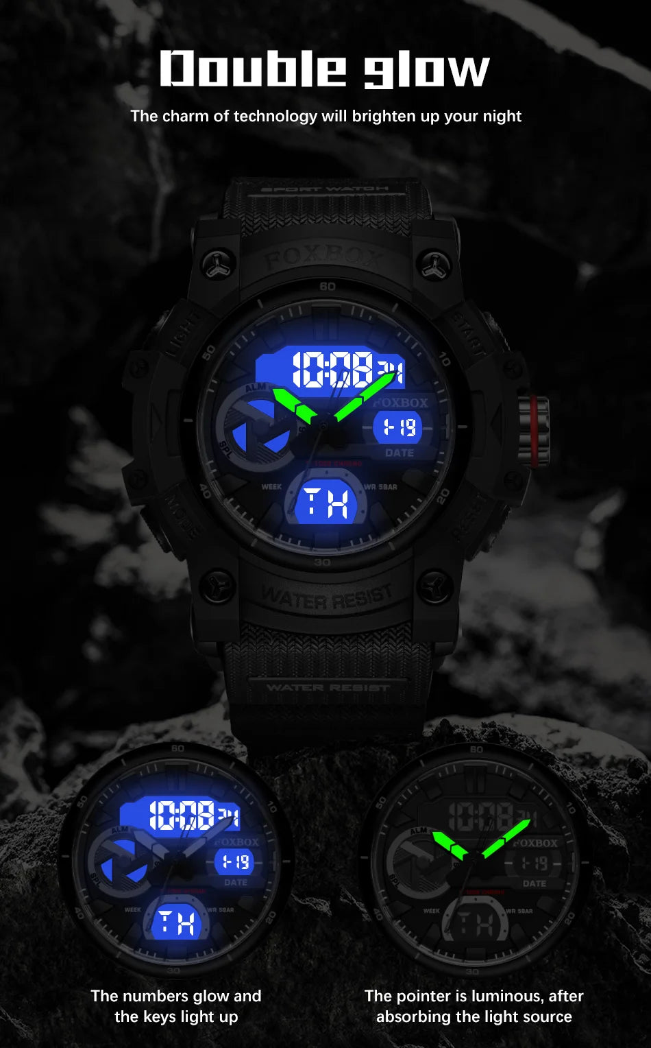 LIGE Fashion Digital Watches For Men Top Brand Luxury Military Waterproof Watch Men Casual Sport Dual Display Watch Montre Homme