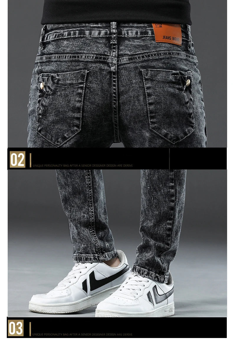 Men's Jean Casual Pant Fashion Stretch Pants Male Classic Slim Trousers