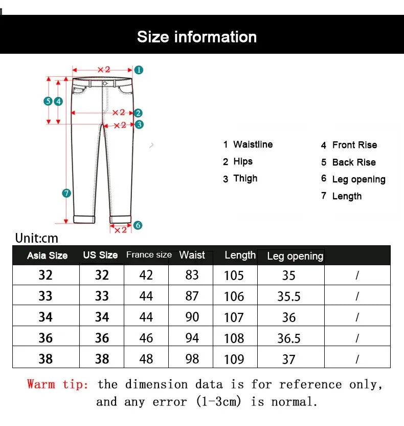 Men's Jeans Casual Straight Stretch Fashion Classic Blue Black Work Denim Trousers Male Brand Clothing