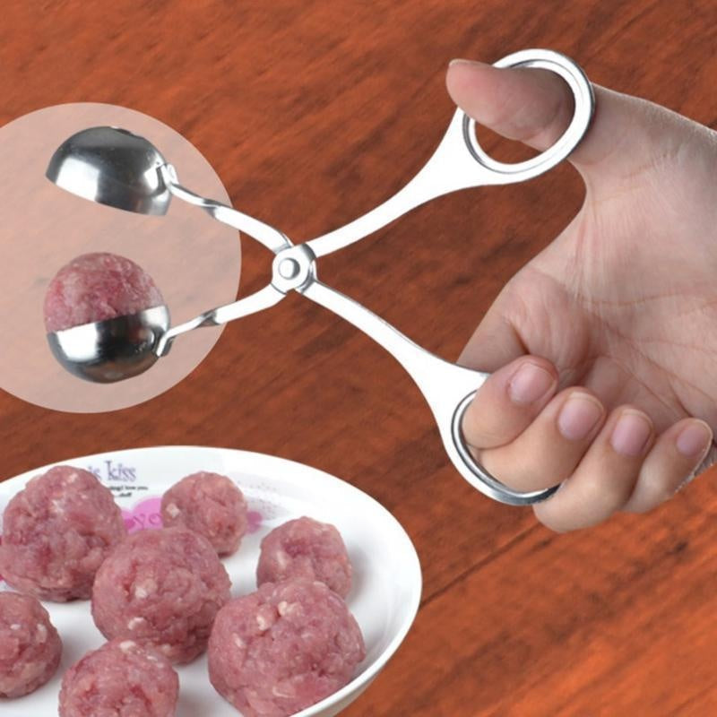 Meat Ball Maker tool, Scissor type Tool Stainless Steel Clip make Round Meat Ball, Rice Ball, Non Stick Kitchen Gadget