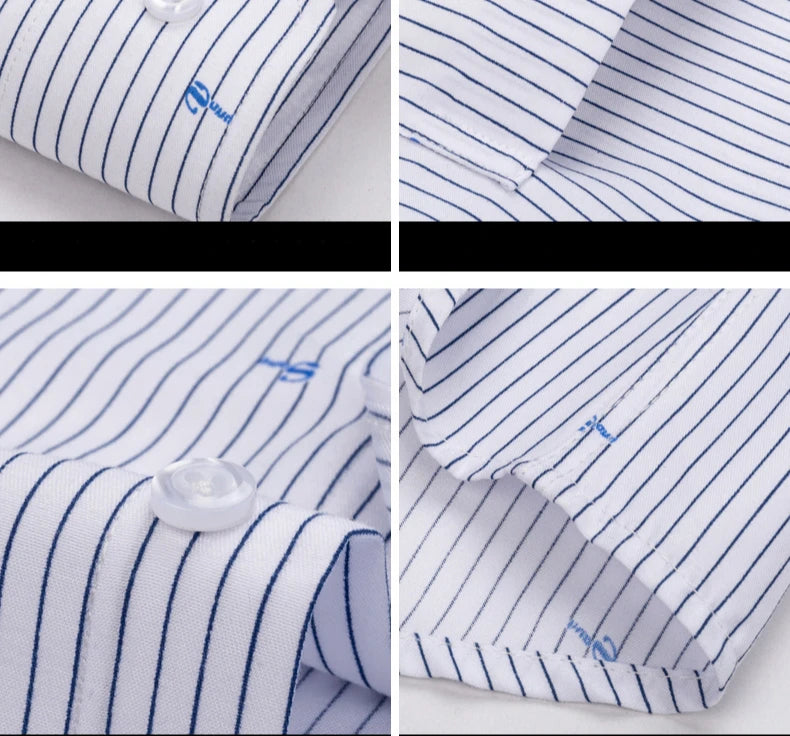 Men's Shirt Long Sleeve Striped Dress Shirt Regular Formal Business Social Button-up Easy Care Luxury Shirts