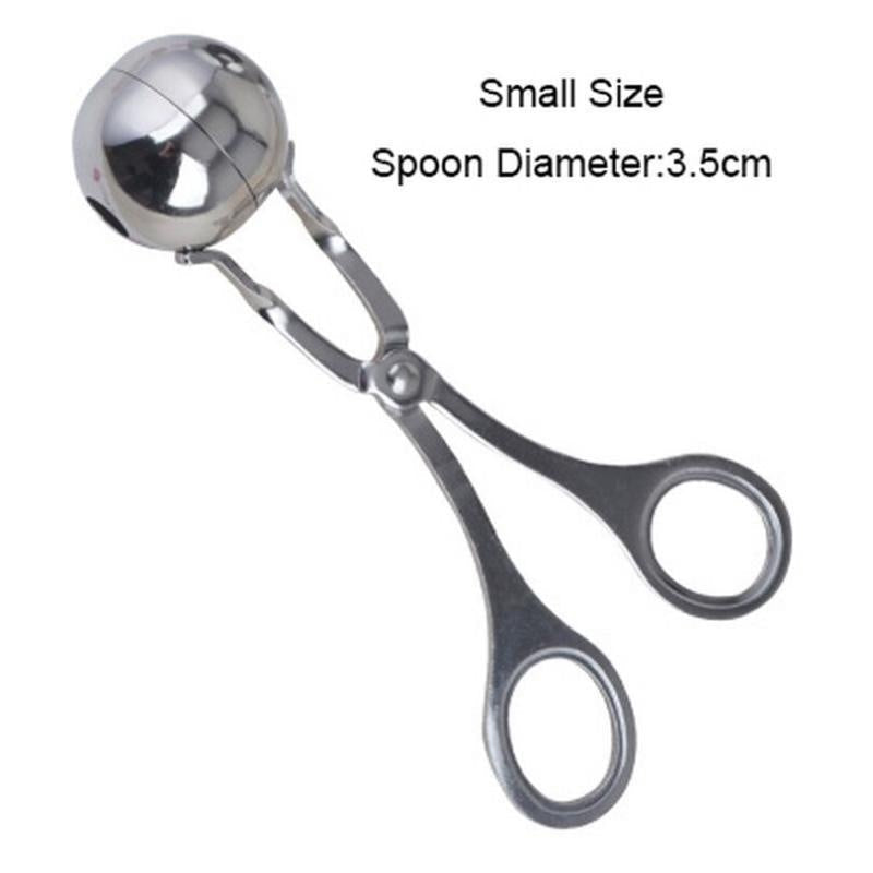 Meat Ball Maker tool, Scissor type Tool Stainless Steel Clip make Round Meat Ball, Rice Ball, Non Stick Kitchen Gadget