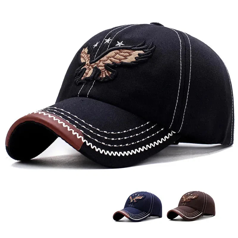 Cap for Men And Women Four-Season Shade Baseball Hats Eagle Embroidery Trendy Casual Sun Hat