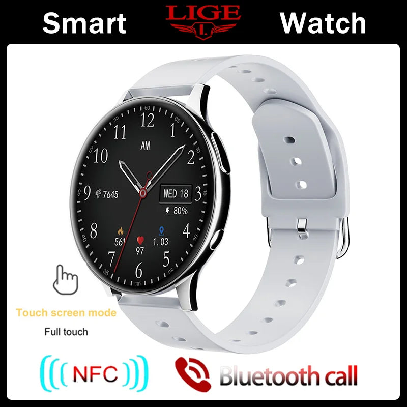 LIGE 2023 NFC Smart Watch Lady Support Recording 1G Local Music Playback Bluetooth Answer Call Watch Women Waterproof Smartwatch