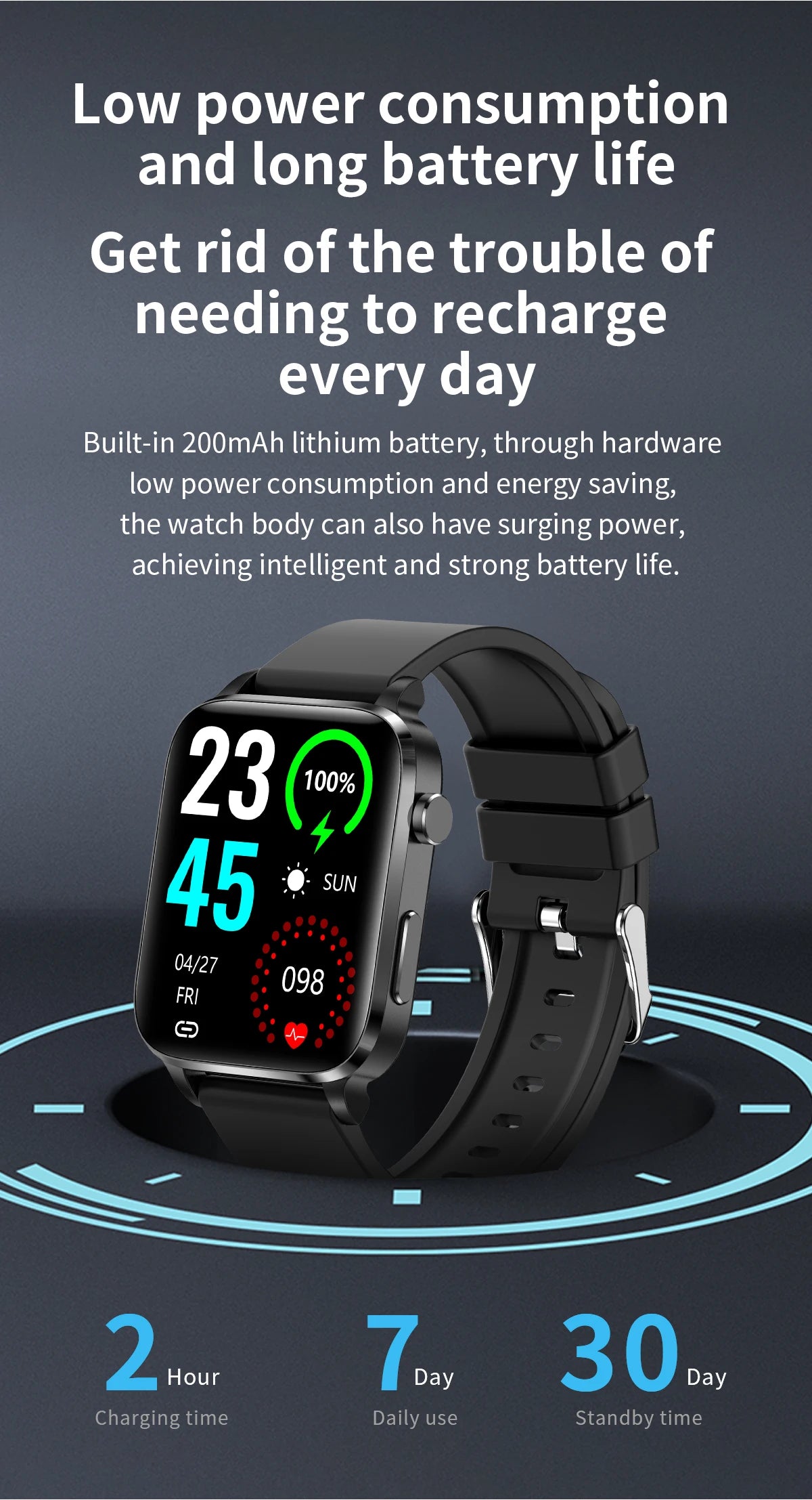 Lige New Men Smart Watch Laser Treatment Health Heart Rate Blood Pressure Waterproof Sport Watch Body Temperature Smartwatch Men