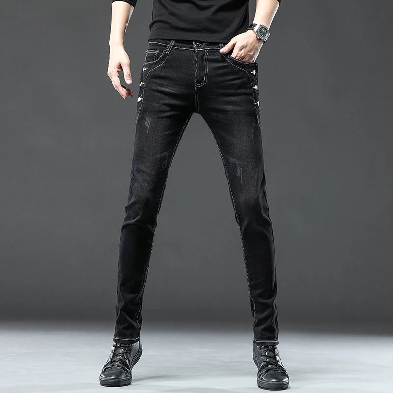 Men's Jean Casual Pant Fashion Stretch Pants Male Classic Slim Trousers