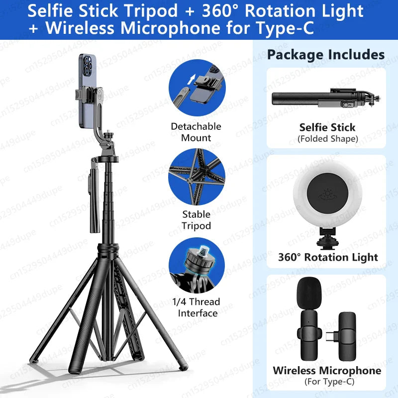 Smartphone Tripod for Light Camera Stand with Wireless Blue tooth Selfie Stick brackets