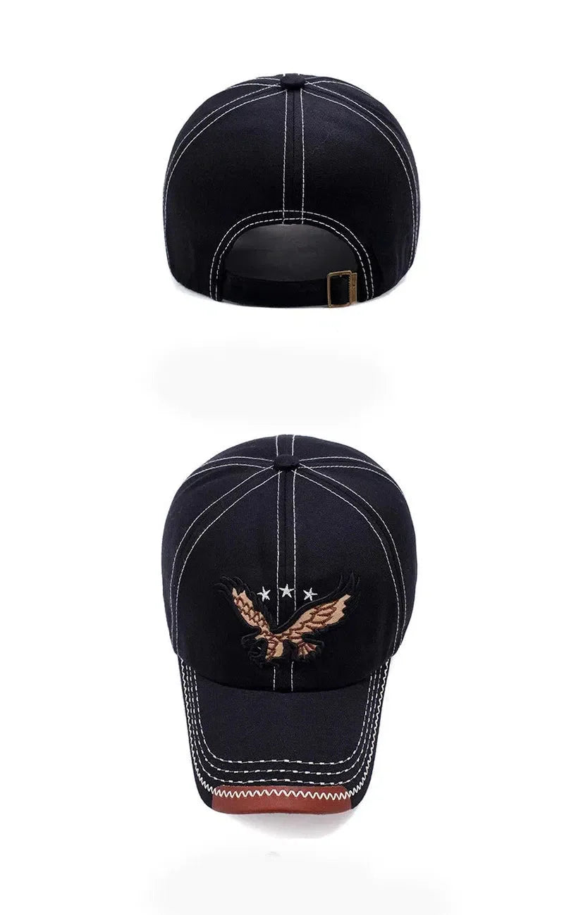 Cap for Men And Women Four-Season Shade Baseball Hats Eagle Embroidery Trendy Casual Sun Hat