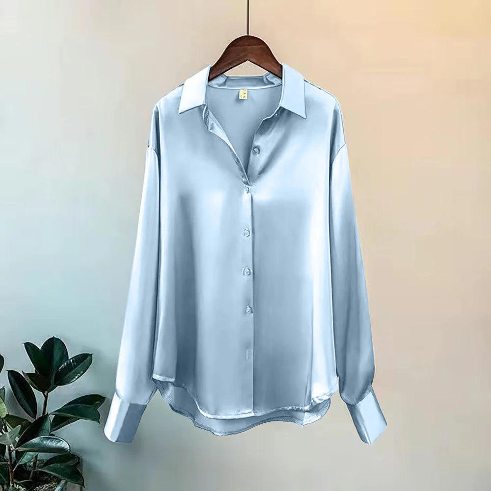 Shirt Blouses New Spring Sweater Cardigans Woman Top Knitted Long Sleeve Lapel Button Elegance Sweet Casual Coats