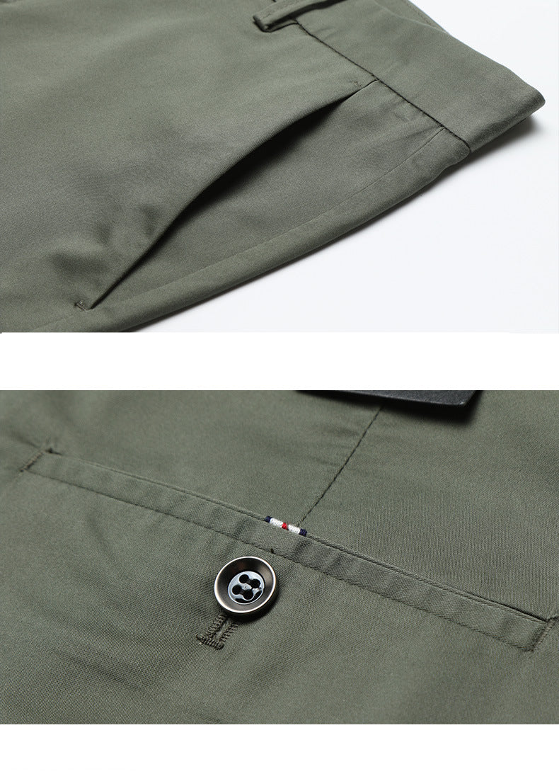 Men Pant Classic Casual Clothing Straight Business Green Black Khaki Trousers Comfortable Male Clothing