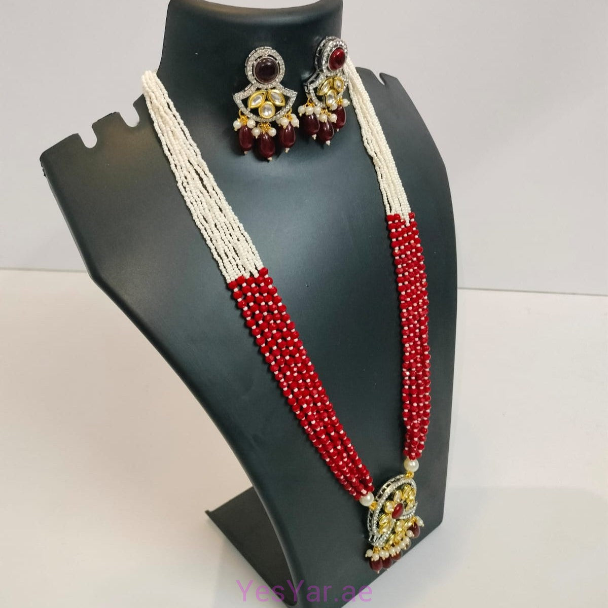 A1 Women Neckless with Earnings Pair Set Elegant Royal for Festival Celebration & Wedding