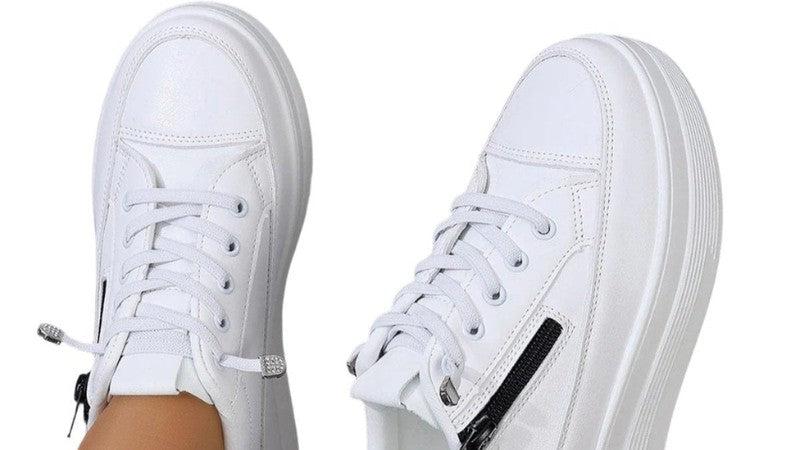 White Casual Sports Shoes for Girls, support and durability for all-day wear.