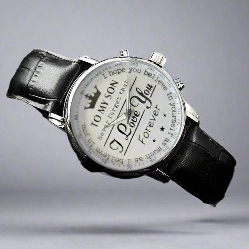 Retro Quartz Watch with Emotional Message for Son