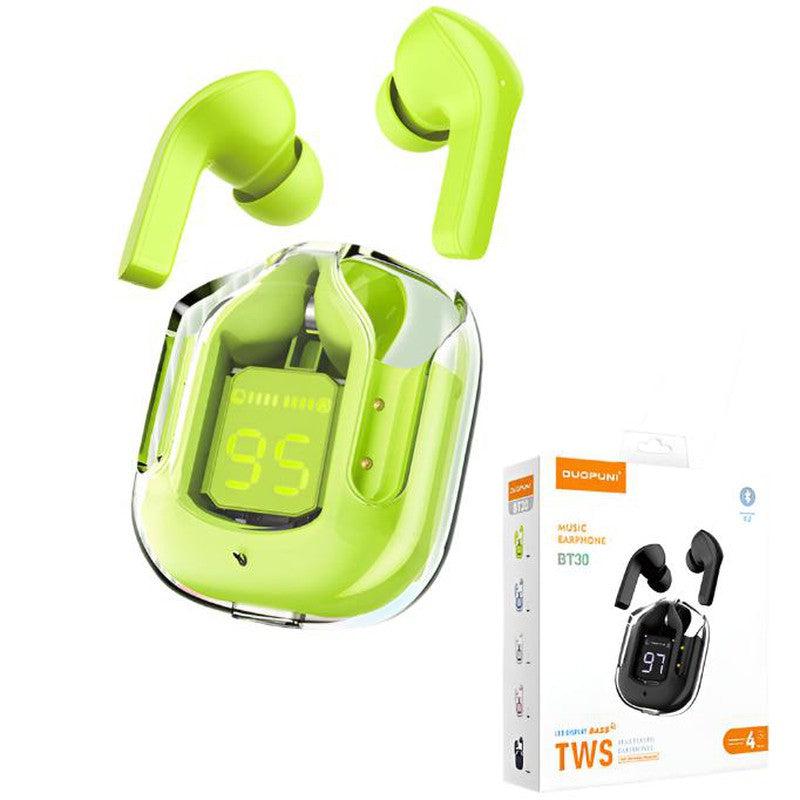 Wireless Bluetooth Headset Digital Display ENC Noise Reduction Transparent Design-Mobile accessories-Yes Yar FZE LLC-Large gift box Green-Yes Yar FZE LLC