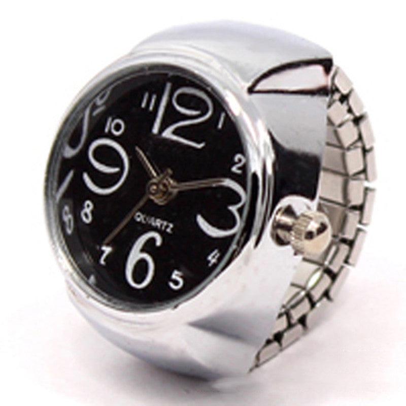 Figure Ring Watch Alloy Silver for Men & Women Multi Colors in Style-Artificial Jewelry-Yes Yar FZE LLC-Black-Yes Yar FZE LLC