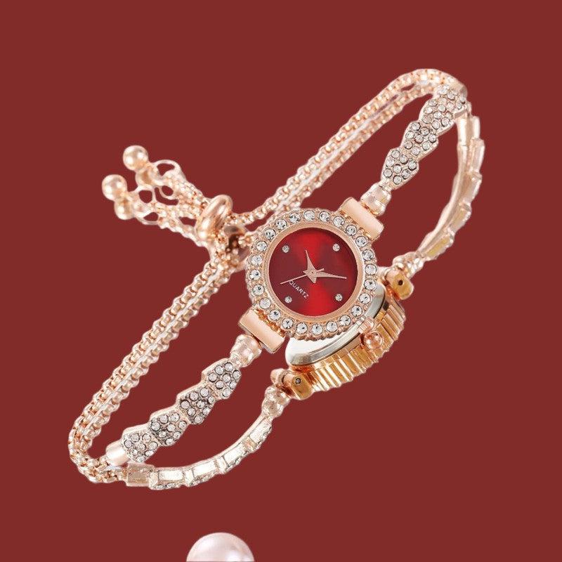 Women's Quartz Watch in Berlet Jewelry Adjustable Buckle in Various Colors-Artificial Jewelry-Yes Yar FZE LLC-Red-Yes Yar FZE LLC