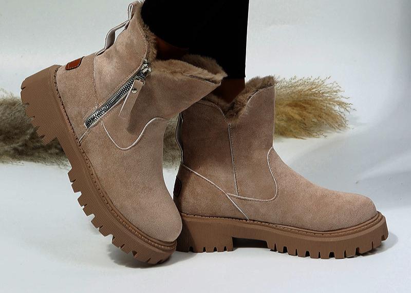 Snow or Winter Boots Thick Plush Women, Faux Suede Non-slip