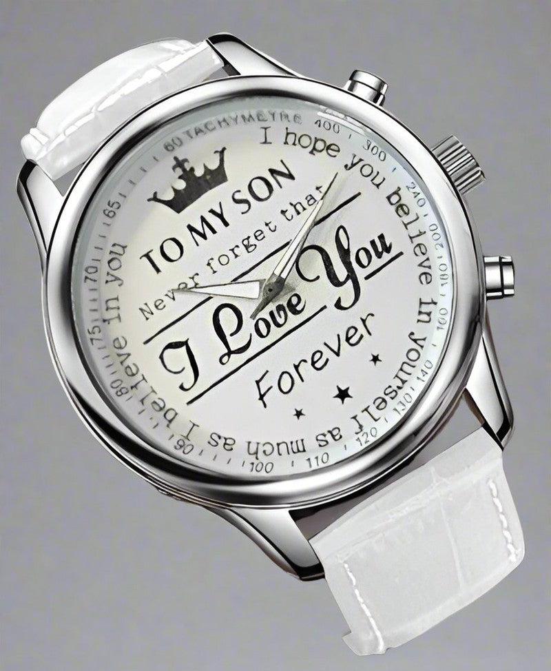 Retro Quartz Watch with Emotional Message for Son